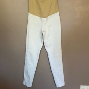 White motherhood maternity skinny ankle pants